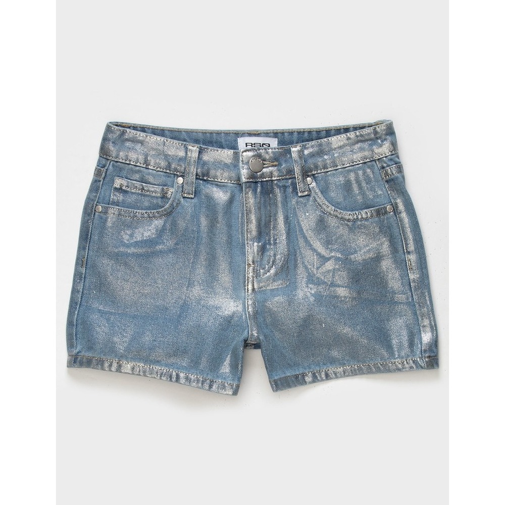 Girls Shorts Metallic Coated Denim Size 14 Foil Shorts RSQ NWT